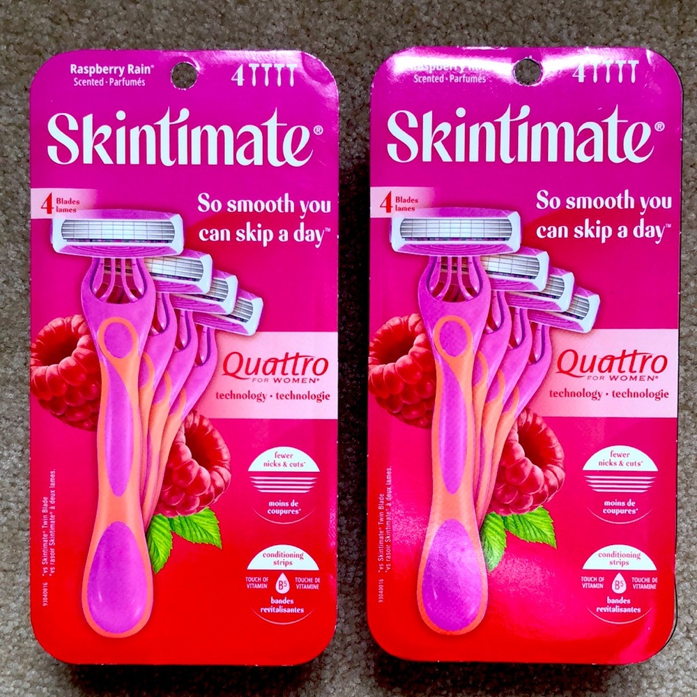SCHICK Skintimate QUATRO 4 Pack RASPBERRY RAIN